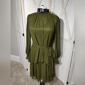 Alex Marie Long Sleeve Olive Dress